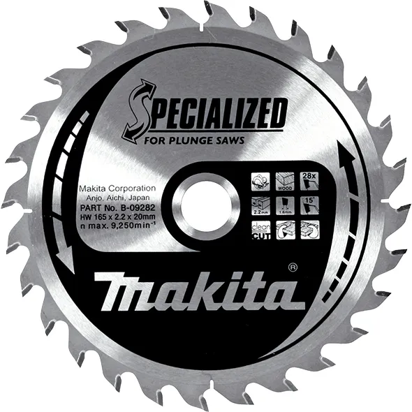 Диск пильный по дереву, 165х2.2х20, 28T Makita B-09282