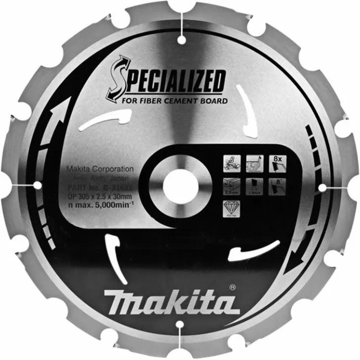 Диск пильный для фиброцементных плит, 305х30 мм, 8T Makita B-31631