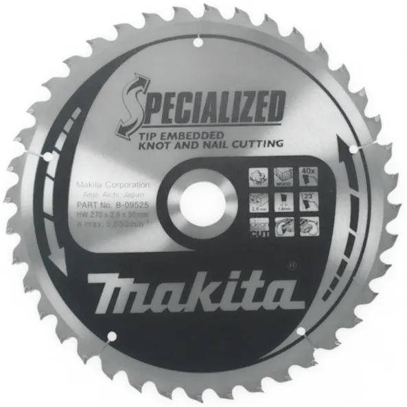 Диск для дерева с гвоздями, 270х30 мм, 40T Makita B-35324