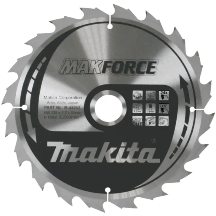 Диск пильный для дерева, 235x30 мм, 24T Makita B-43717