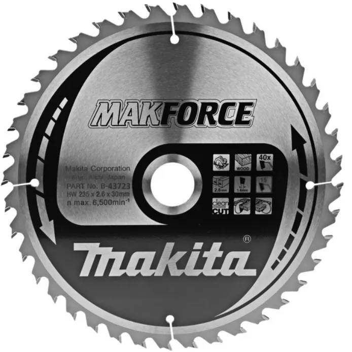 Диск пильный для дерева 235x30x2.6 мм, 40T Makita B-43723