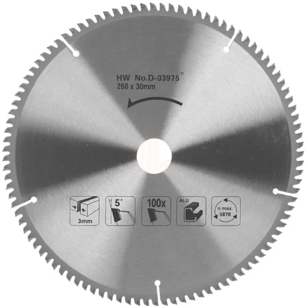 Пильный диск для алюминия 260х30 мм, 100T Makita D-03975