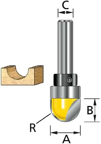 Фреза галтельная пазовая 6R, 12х16, S8, 2T Makita D-11134