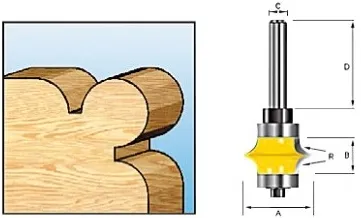 Фреза кромочная фигурная 9.53R, 34.9х22.22, S8, 2T Makita D-11726