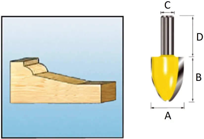 Фреза фигирейная вертикальная 4R, 31.75х41.3, S12, 2T Makita D-11863