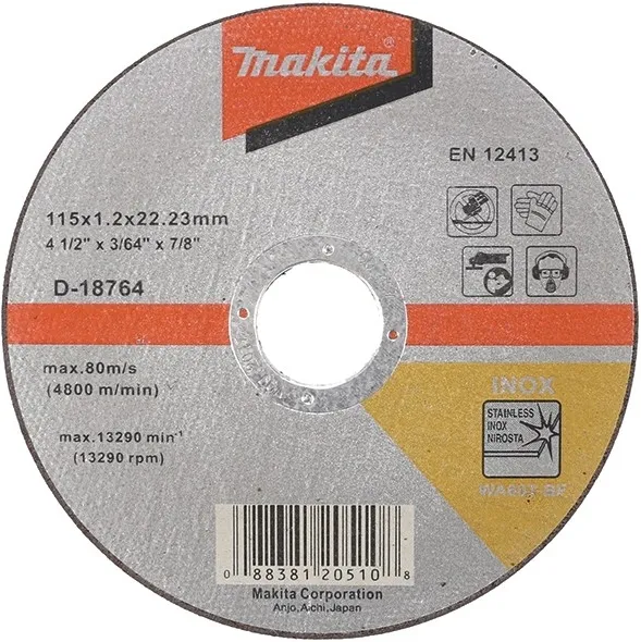 Абразивный отрезной диск по стали 115х1.2х22.23 Makita D-18764