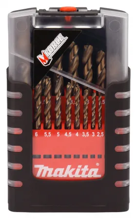 Набор свёрл по металлу M-force, HSS, 1-10 мм, 19 шт Makita D-29876
