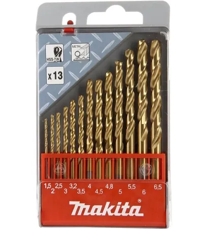 Набор свёрл по металлу HSS-TIN, 1.5-6.5 мм, 13 шт Makita D-43577