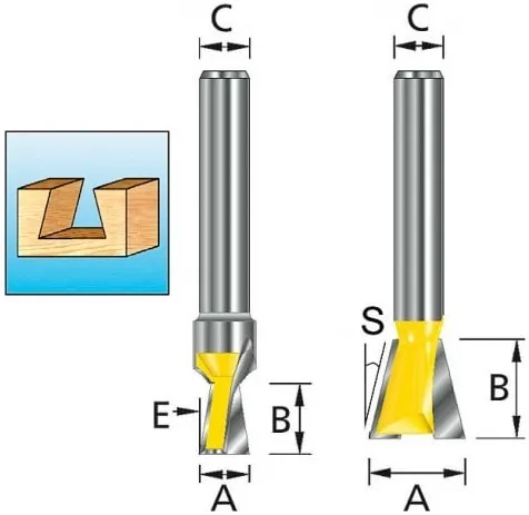 Фреза Ласточкин хвост 19х22.2, S12, 2T Makita D-48094