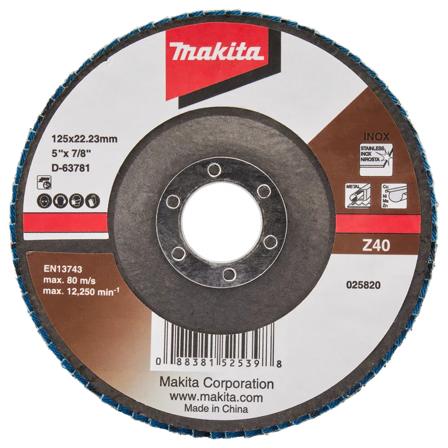 Лепестковый шлифовальный диск Z40, 125 мм Makita D-63781