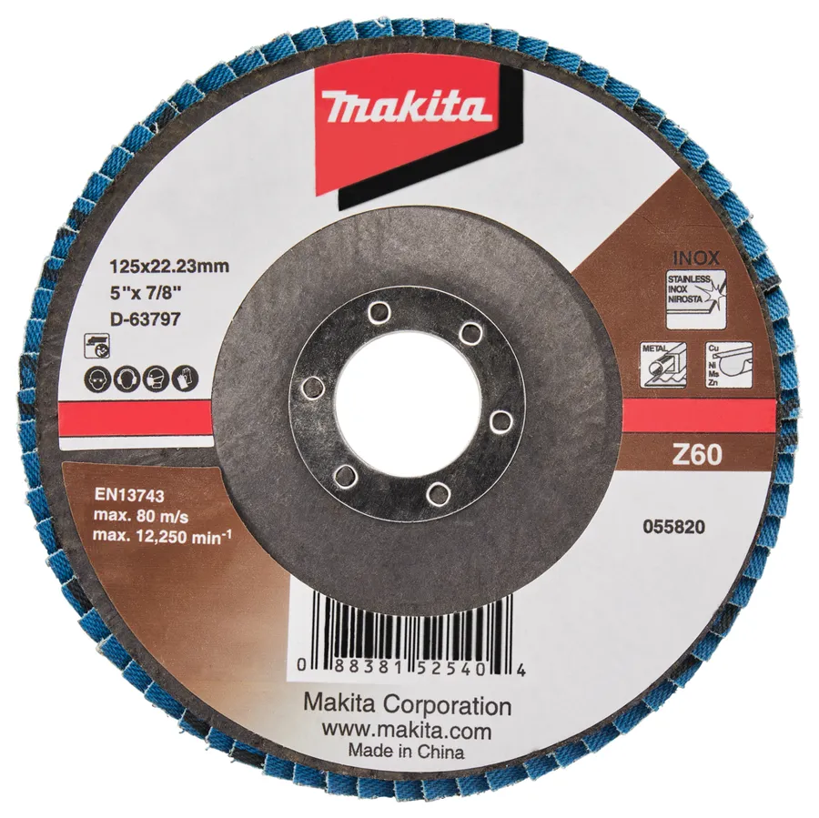 Лепестковый шлифовальный диск Z60, 125 мм Makita D-63797