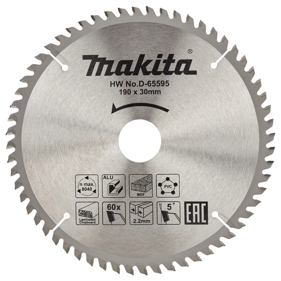 Универсальный пильный диск 190x30x2.2, 60T Makita D-65595
