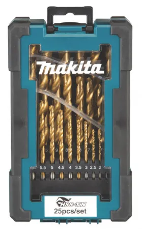 Набор сверл по металлу HSS-TiN (1-13 мм, шаг 0.5 мм) 25 шт Makita D-72235