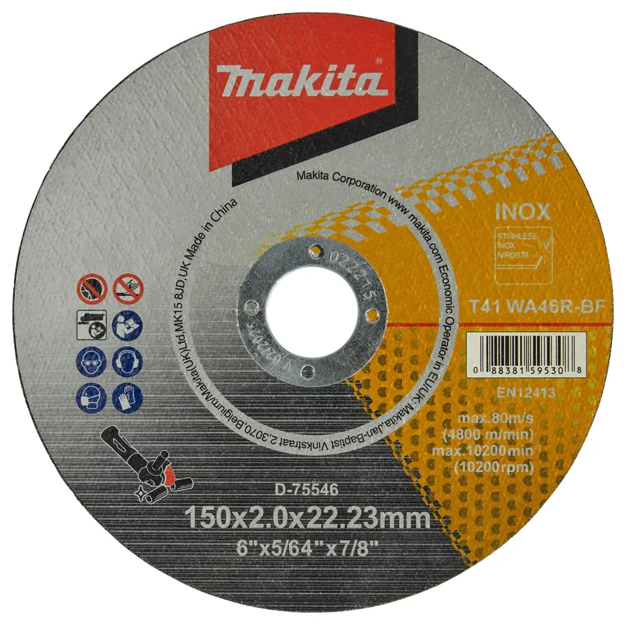 Абразивный отрезной диск для стали 150х2.0х22.23 Makita D-75546