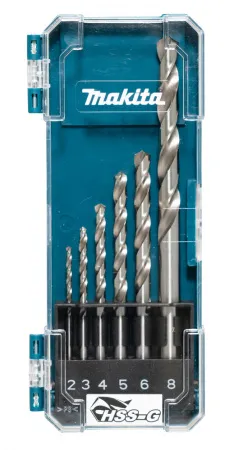 Набор сверл по металлу HSS-G, 2-8 мм, 6 шт Makita D-75742