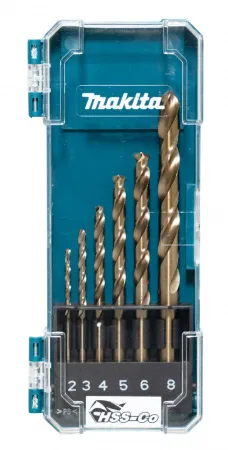 Набор сверл по металлу HSS-Co, 2-8 мм, 6 шт Makita D-75758