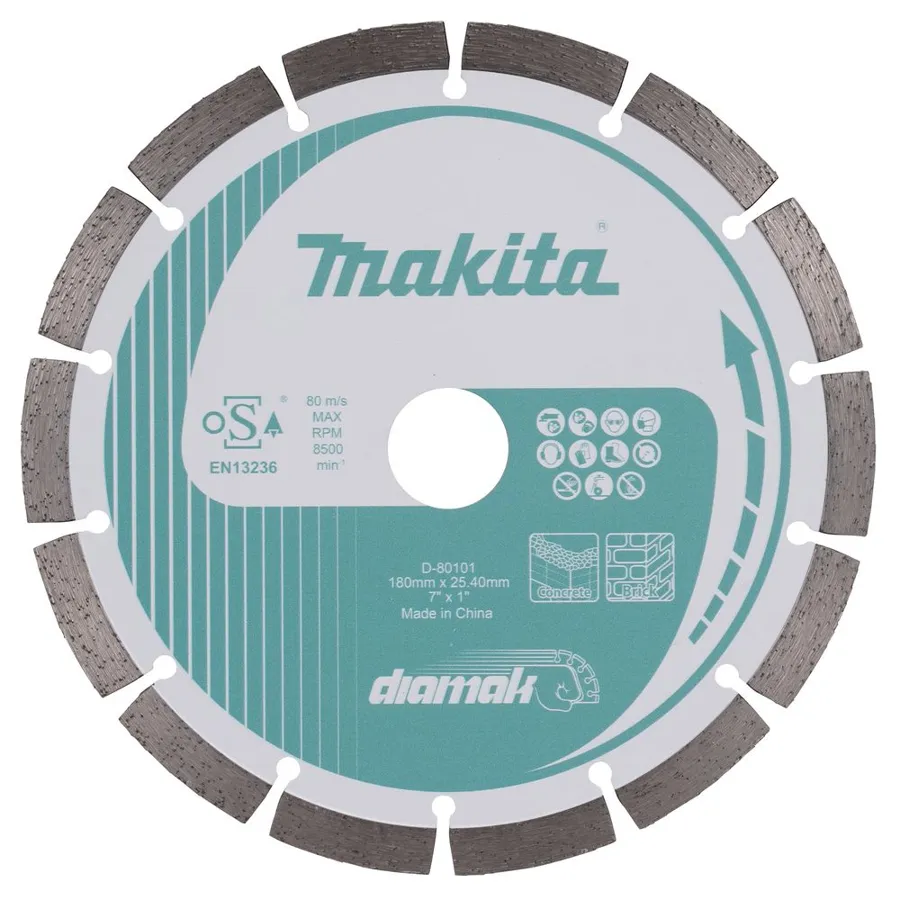 Диск алмазный по бетону и мрамору 180x22.23 Makita D-80101