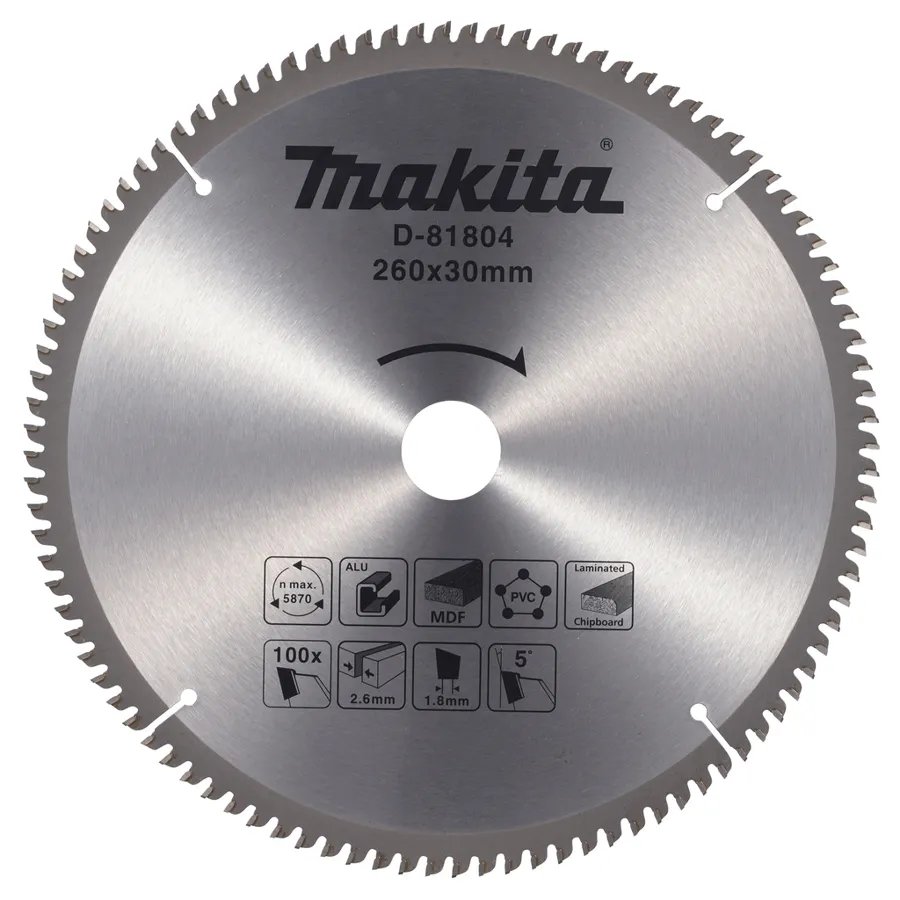 Диск универсальный 260х2.6х30, 100T Makita D-81804