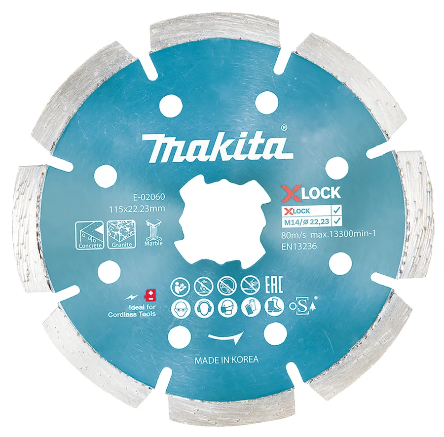 Алмазный диск по бетону 115x22.23 мм, X-LOCK  Makita E-02060