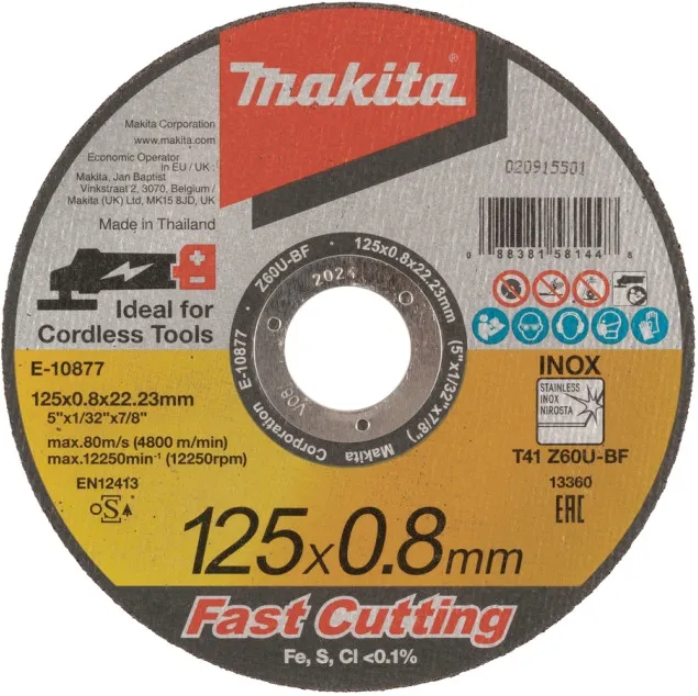 Абразивный отрезной диск по стали 125х0.8х22.23 Makita E-10877