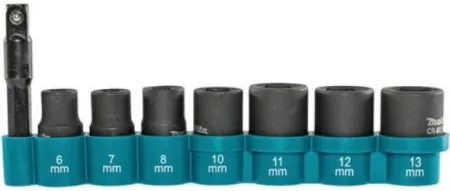 Набор ударных торцовых головок (6, 7, 8, 10, 11, 12, 13) адаптер 1/4, E-Form, 8 шт  Makita E-12289